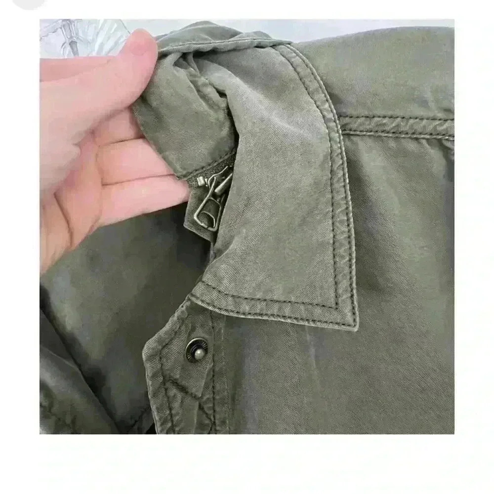 Free People Green Utility Hooded Jacket Size S - Picture 3 of 6